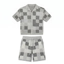 Checkered Knit Set