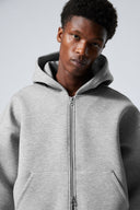 Scuba-effect hooded jacket