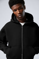 Scuba-effect hooded jacket