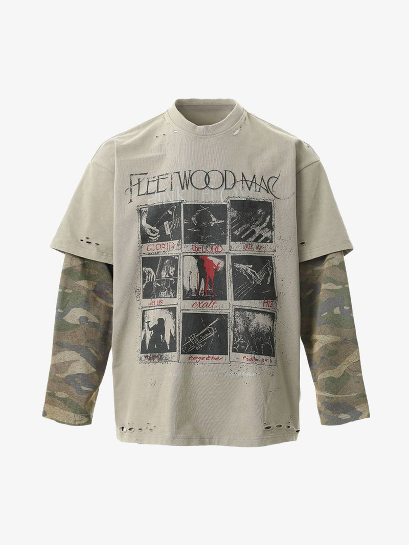 "Distressed Camo" Long Sleeve T-Shirt