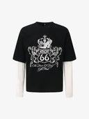 "Colorblock Patch" Long-Sleeved T-Shirt