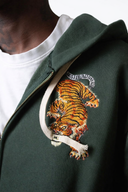 Embroidered Tiger Zip Hoodie