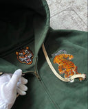 Embroidered Tiger Zip Hoodie