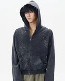 "Rhinestone" Zip-Up Sweatshirt