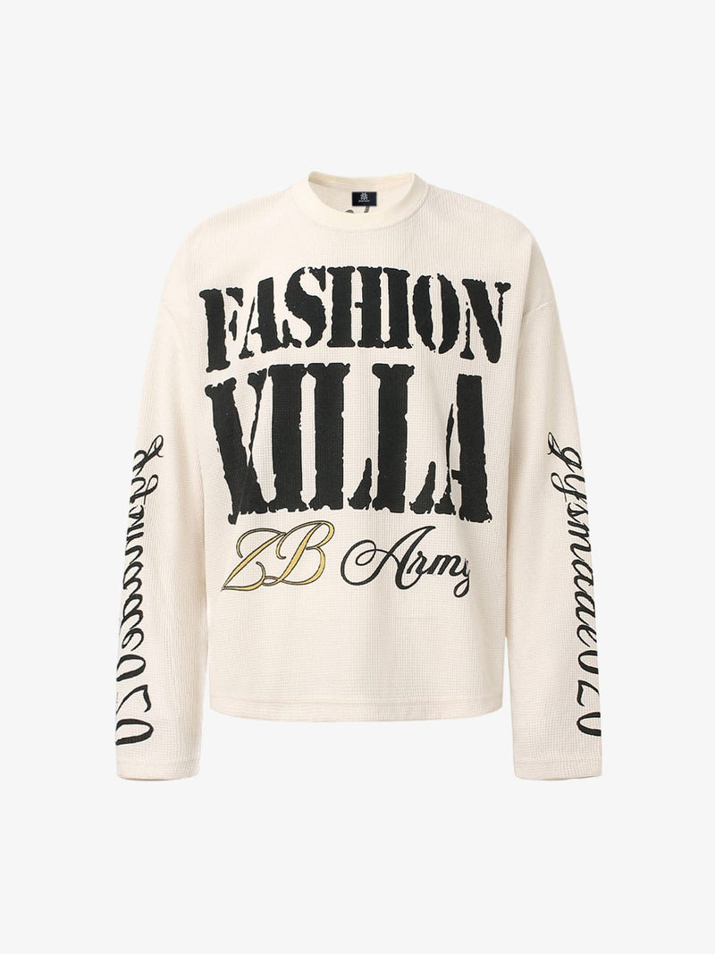 Men's Retro Long-Sleeve T-Shirt "Letter"
